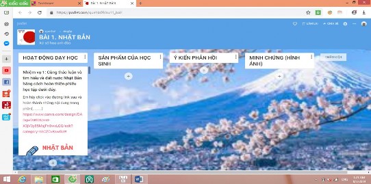 Bước 3 Sau khi chọn được cách sắp xếp định dạng của trang Padlet GV tiến 2