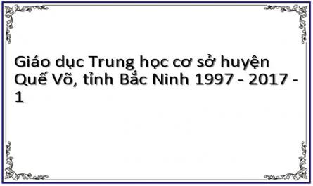 Giáo dục Trung học cơ sở huyện Quế Võ, tỉnh Bắc Ninh 1997 - 2017 - 1