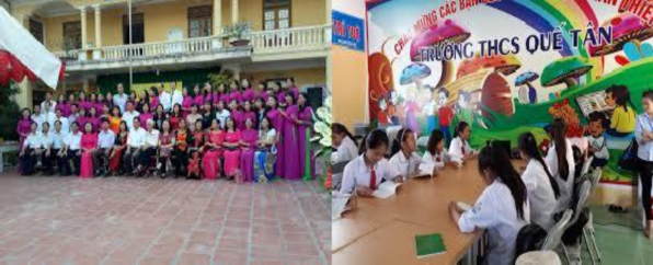 Tập thể GV trường THCS Thị trấn Phố mới Thư viện trường THCS Quế Tân 4