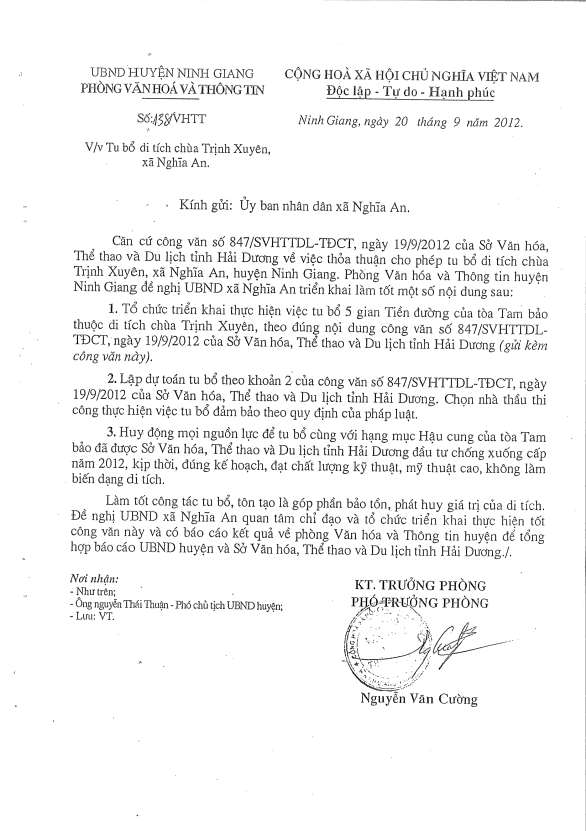 Quản lý di tích lịch sử văn hóa ở huyện Ninh Giang tỉnh Hải Dương 17 6