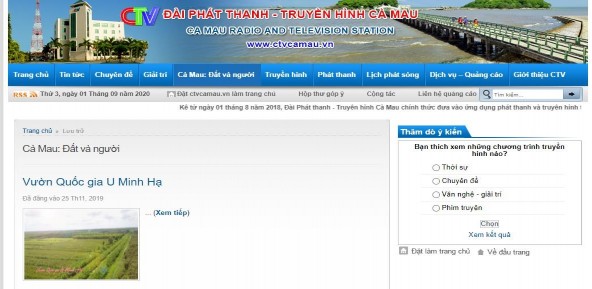 Hình 2 3 Trang điện tử http ctvcamau vn Trong phạm vi khảo sát cho thấy cả hai 3