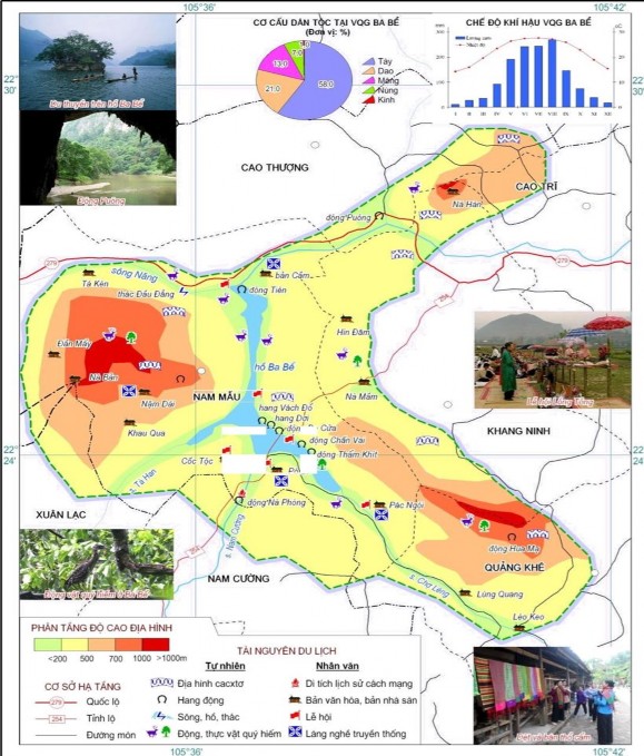 Sơ đồ 2 1 Bản đồ du lịch tại VQG Ba Bể Tỉ lệ 1 100 000 Nguồn BQL VQG Ba 1