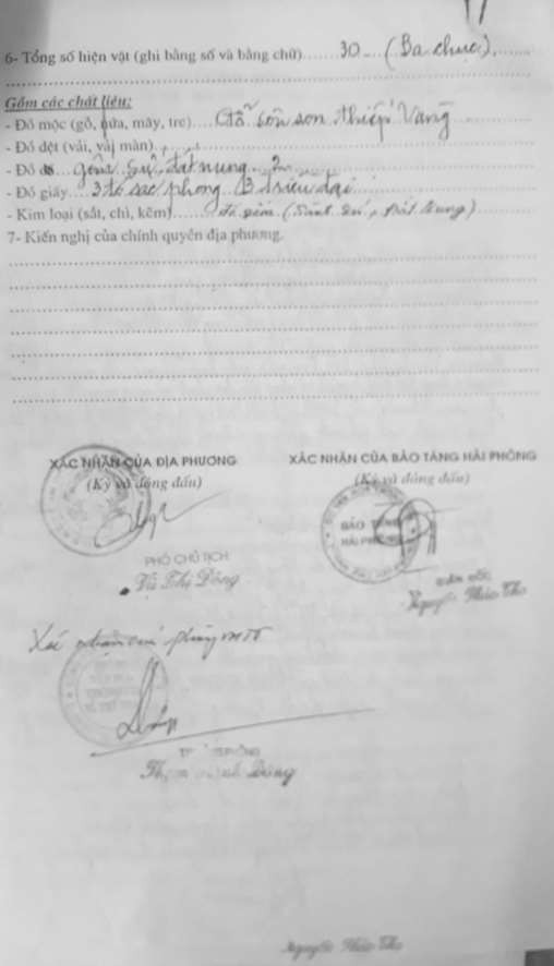 1 6 Biên bản kết quả kiểm kê hiện vật di tích 1 7 Báo cáo tình trạng của di 7