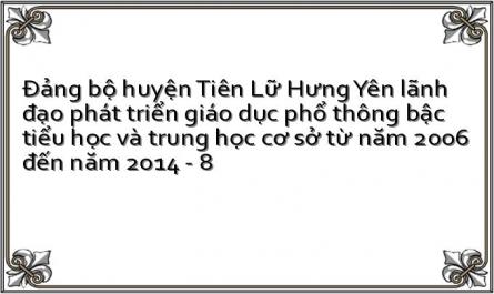 Đảng bộ huyện Tiên Lữ Hưng Yên lãnh đạo phát triển giáo dục phổ thông bậc tiểu học và trung học cơ sở từ năm 2006 đến năm 2014 - 8