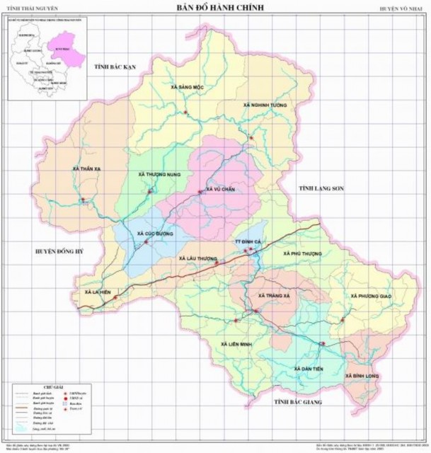 Hình 1 2 Bản đồ hành chính huyện Võ Nhai Diện tích tự nhiên của huyện Võ 2