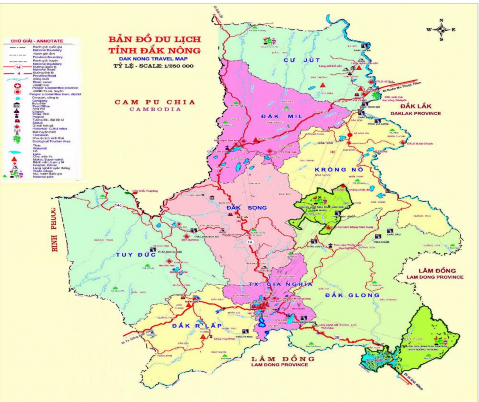 Bản đồ du lịch tỉnh Đắk Nông Nguồn Trung tâm xúc tiến đầu tư tỉnh Đắk 1