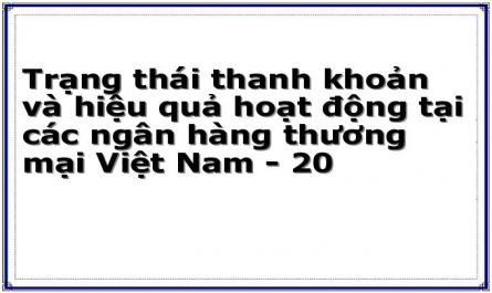 Trạng thái thanh khoản và hiệu quả hoạt động tại các ngân hàng thương mại Việt Nam - 20