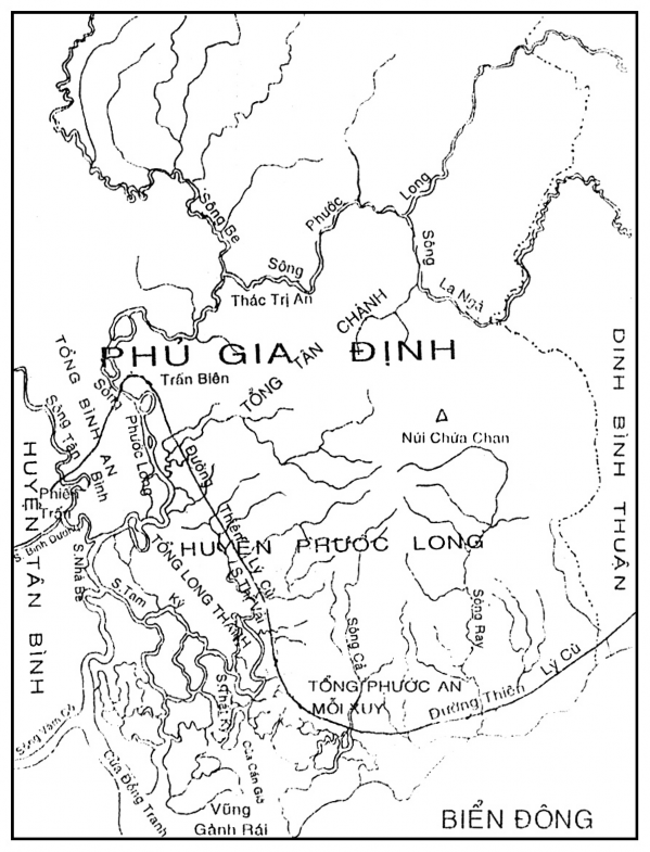 BẢN ĐỒ PHỦ PHƯỚC LONG NĂM 1808 BẢN ĐỒ HÀNH CHÁNH NAM KỲ LỤC TỈNH NĂM 1836 1