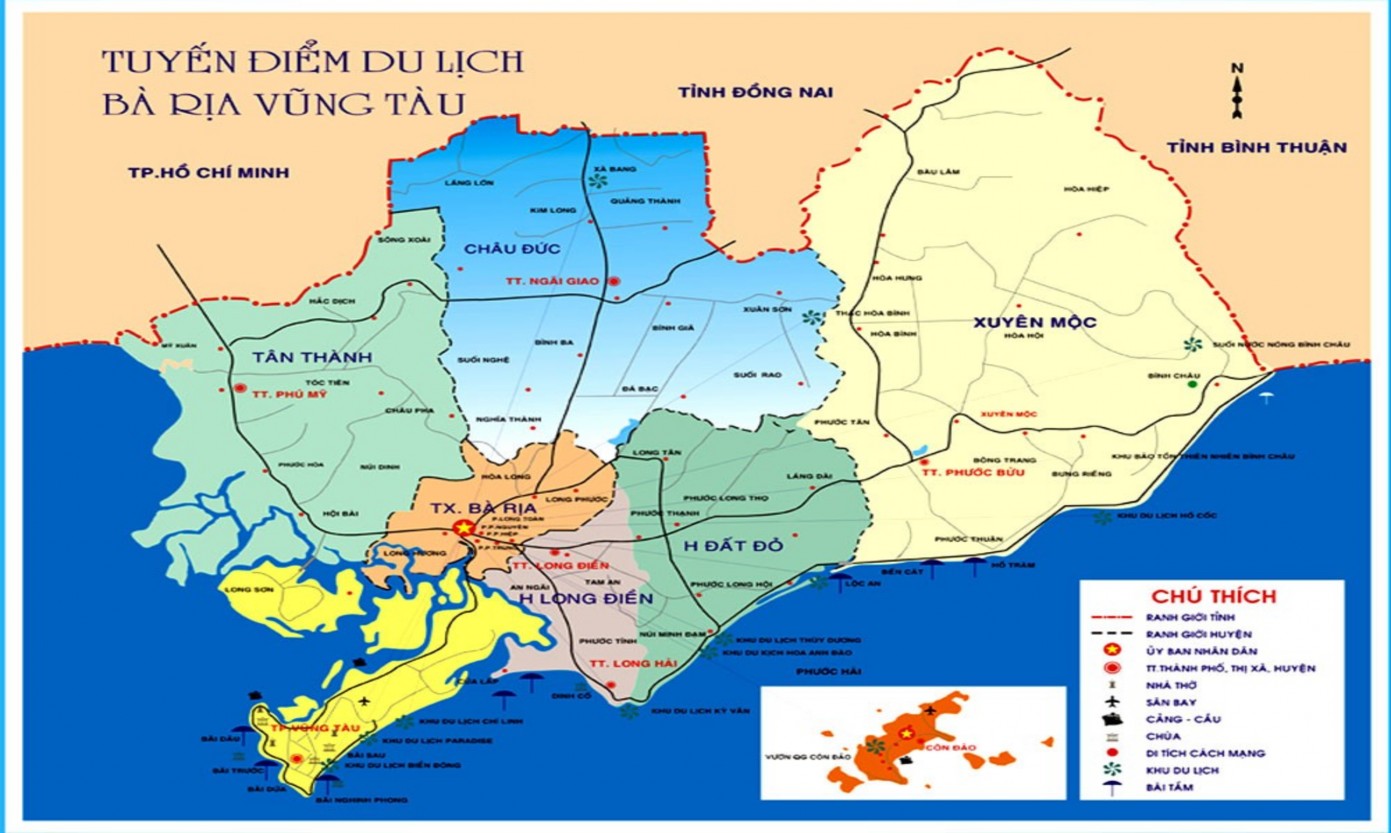 BẢN ĐỒ QUY HOẠCH TỔNG THỂ CÁC KHU DU LỊCH TỈNH BÀ RỊA – VŨNG TÀU ĐẾN NĂM 3