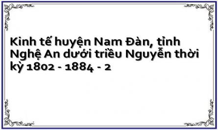 Kinh tế huyện Nam Đàn, tỉnh Nghệ An dưới triều Nguyễn thời kỳ 1802 - 1884 - 2