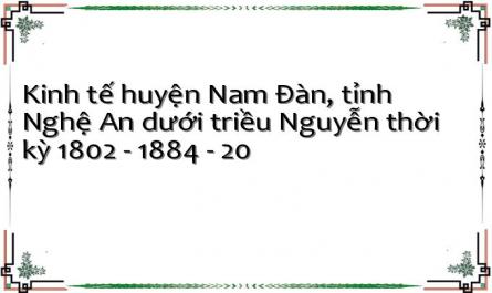 Kinh tế huyện Nam Đàn, tỉnh Nghệ An dưới triều Nguyễn thời kỳ 1802 - 1884 - 20