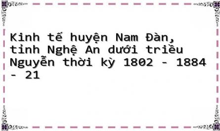 Kinh tế huyện Nam Đàn, tỉnh Nghệ An dưới triều Nguyễn thời kỳ 1802 - 1884 - 21