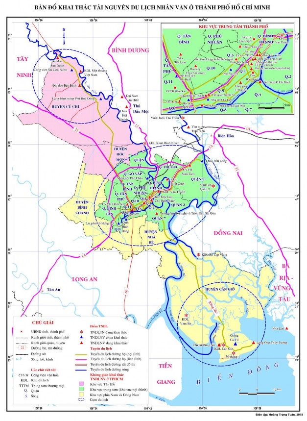 Hình 3 1 Bản đồ khai thác tài nguyên du lịch nhân văn ở Thành phố Hồ Chí Minh 1