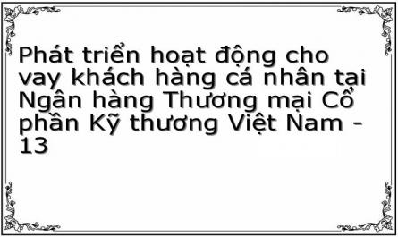 Phát triển hoạt động cho vay khách hàng cá nhân tại Ngân hàng Thương mại Cổ phần Kỹ thương Việt Nam - 13