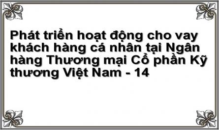 Phát triển hoạt động cho vay khách hàng cá nhân tại Ngân hàng Thương mại Cổ phần Kỹ thương Việt Nam - 14