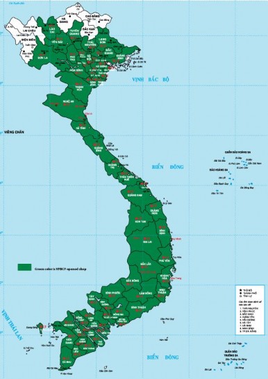 Hình 2 6 Bản đồ thể hiện sự hiện diện của VPBCF vùng màu đậm Nguồn 4