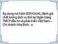 Áp dụng mô hình SERVQUAL đánh giá chất lượng dịch vụ thẻ tại Ngân hàng TMCP đầu tư và phát triển Việt Nam – Chi nhánh Hòa Bình - 2