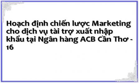 Hoạch định chiến lược Marketing cho dịch vụ tài trợ xuất nhập khẩu tại Ngân hàng ACB Cần Thơ - 16