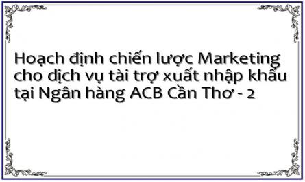 Hoạch định chiến lược Marketing cho dịch vụ tài trợ xuất nhập khẩu tại Ngân hàng ACB Cần Thơ - 2