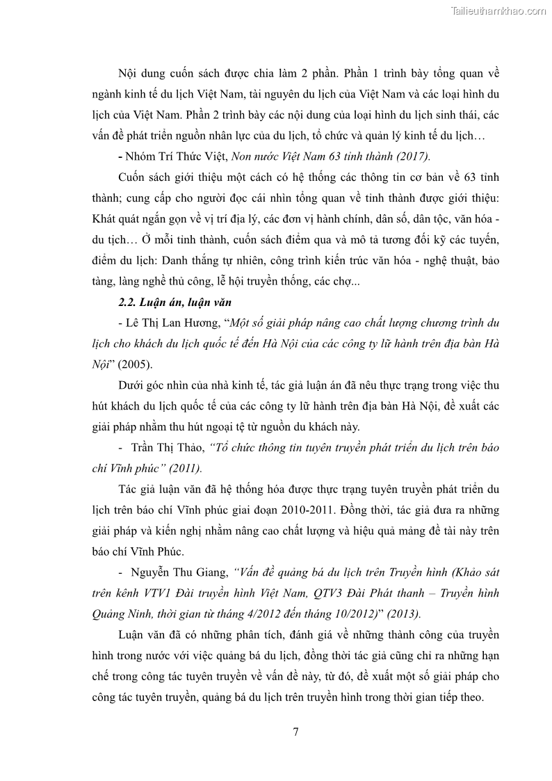Luận văn thạc sĩ báo chí học Vấn đề phát triển du lịch Vĩnh Phúc trên báo điện tử trung ương và địa phương - 1 Trang 11