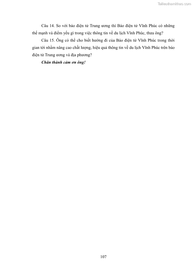 Luận văn thạc sĩ báo chí học Vấn đề phát triển du lịch Vĩnh Phúc trên báo điện tử trung ương và địa phương - 10 Trang 111