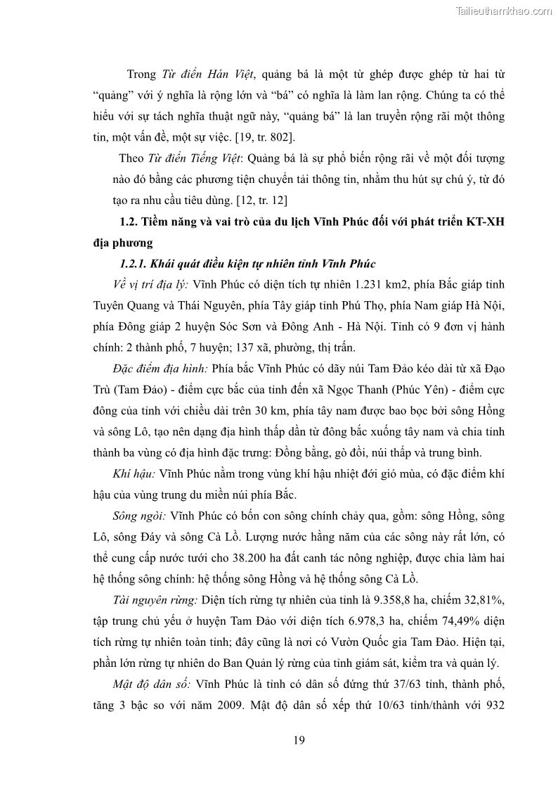 Luận văn thạc sĩ báo chí học Vấn đề phát triển du lịch Vĩnh Phúc trên báo điện tử trung ương và địa phương - 2 Trang 23