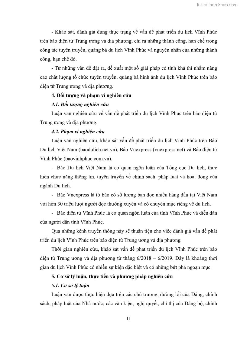 Luận văn thạc sĩ báo chí học Vấn đề phát triển du lịch Vĩnh Phúc trên báo điện tử trung ương và địa phương - 2 Trang 15