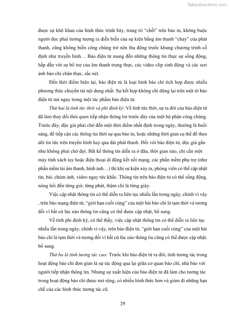 Luận văn thạc sĩ báo chí học Vấn đề phát triển du lịch Vĩnh Phúc trên báo điện tử trung ương và địa phương - 3 Trang 33