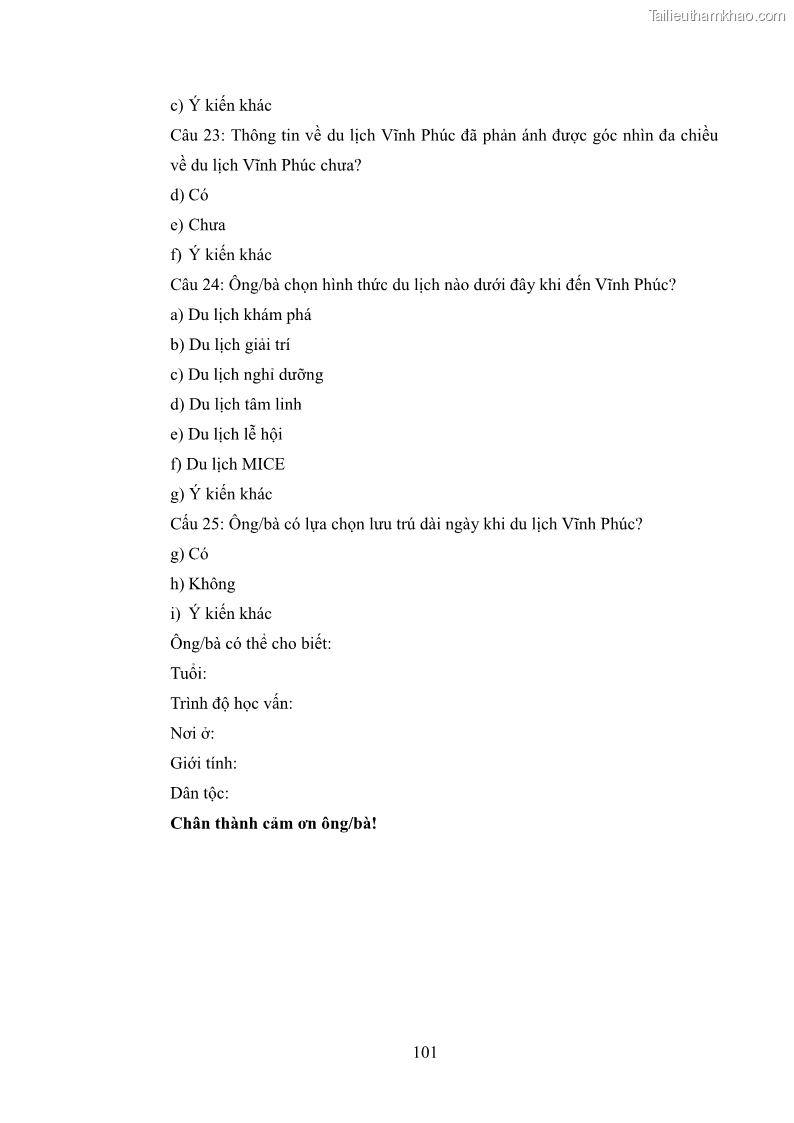 Luận văn thạc sĩ báo chí học Vấn đề phát triển du lịch Vĩnh Phúc trên báo điện tử trung ương và địa phương - 9 Trang 105