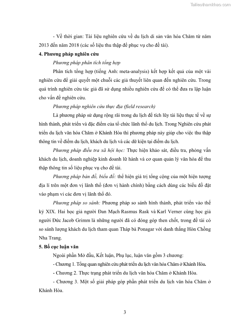 Luận văn thạc sĩ du lịch Nghiên cứu phát triển du lịch văn hóa Chăm ở Khánh Hòa - 2 Trang 13