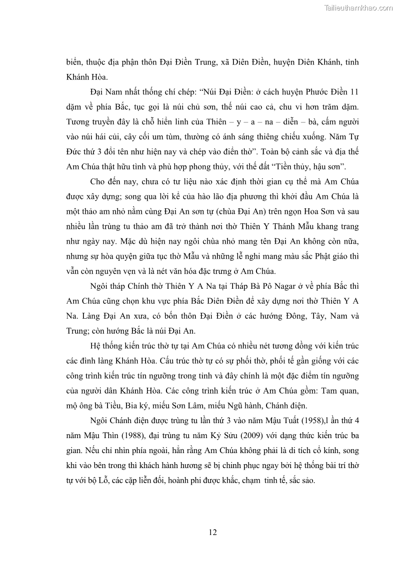 Luận văn thạc sĩ du lịch Nghiên cứu phát triển du lịch văn hóa Chăm ở Khánh Hòa - 2 Trang 22