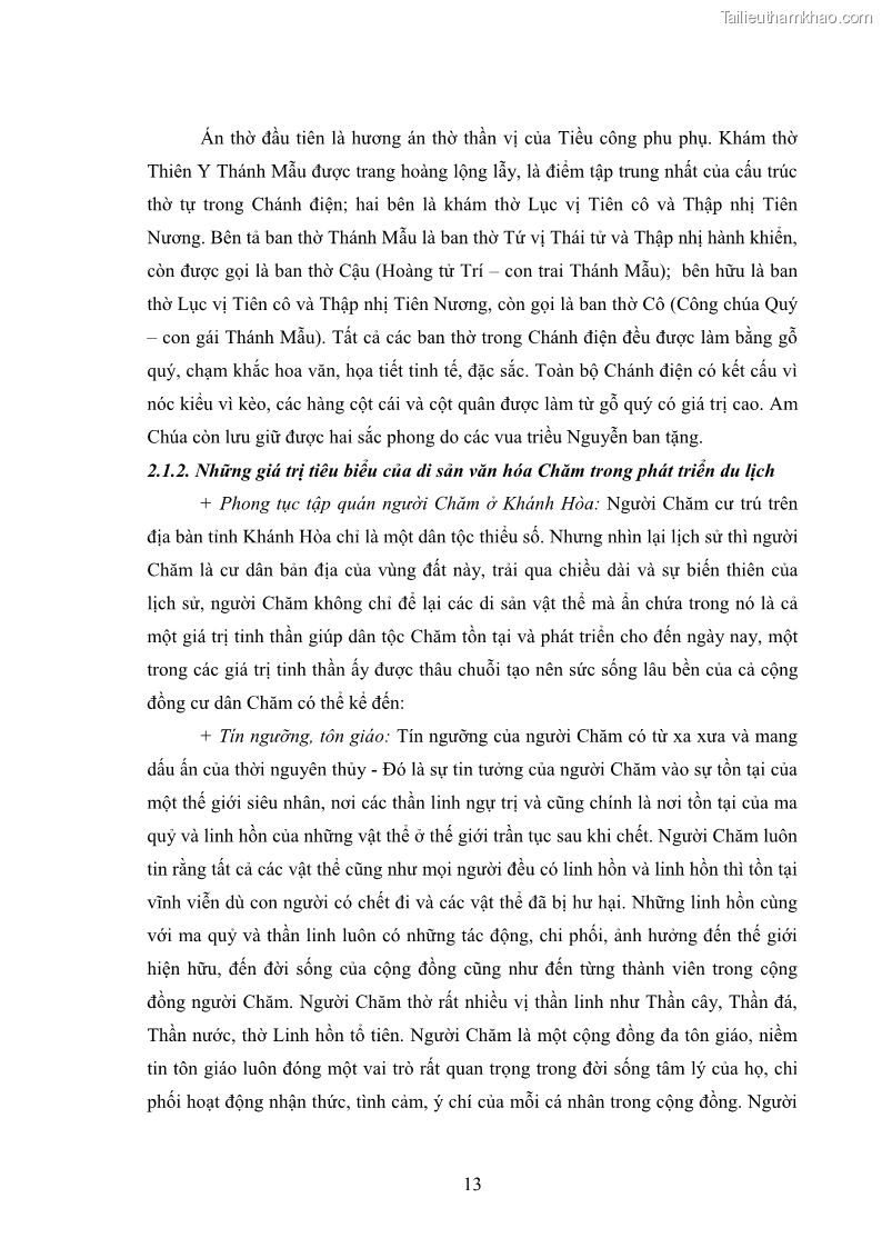 Luận văn thạc sĩ du lịch Nghiên cứu phát triển du lịch văn hóa Chăm ở Khánh Hòa - 2 Trang 23