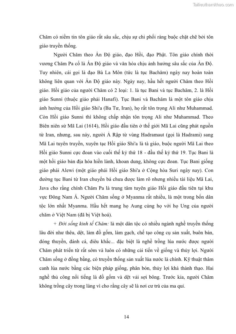 Luận văn thạc sĩ du lịch Nghiên cứu phát triển du lịch văn hóa Chăm ở Khánh Hòa - 2 Trang 24
