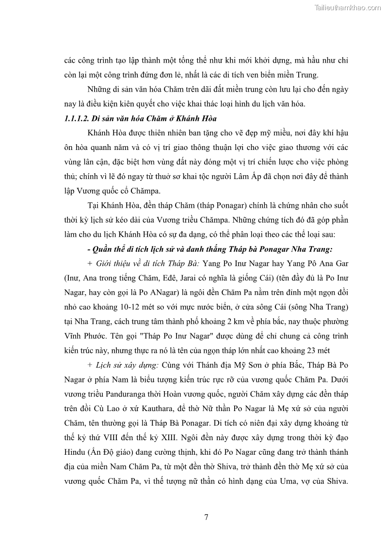 Luận văn thạc sĩ du lịch Nghiên cứu phát triển du lịch văn hóa Chăm ở Khánh Hòa - 2 Trang 17