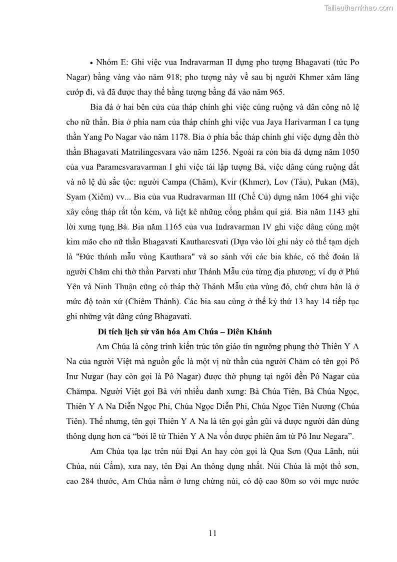 Luận văn thạc sĩ du lịch Nghiên cứu phát triển du lịch văn hóa Chăm ở Khánh Hòa - 2 Trang 21