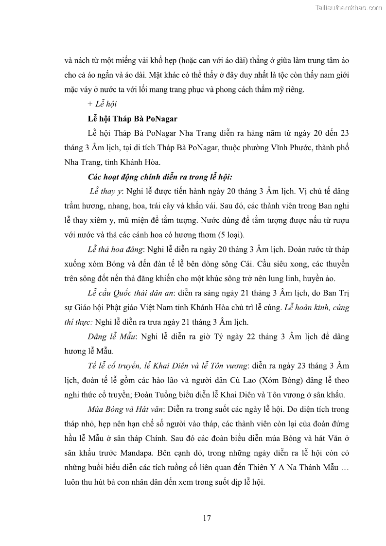 Luận văn thạc sĩ du lịch Nghiên cứu phát triển du lịch văn hóa Chăm ở Khánh Hòa - 3 Trang 27