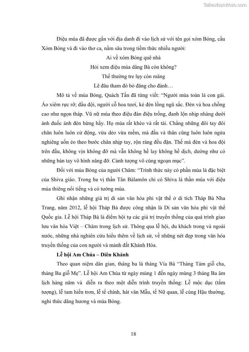 Luận văn thạc sĩ du lịch Nghiên cứu phát triển du lịch văn hóa Chăm ở Khánh Hòa - 3 Trang 28