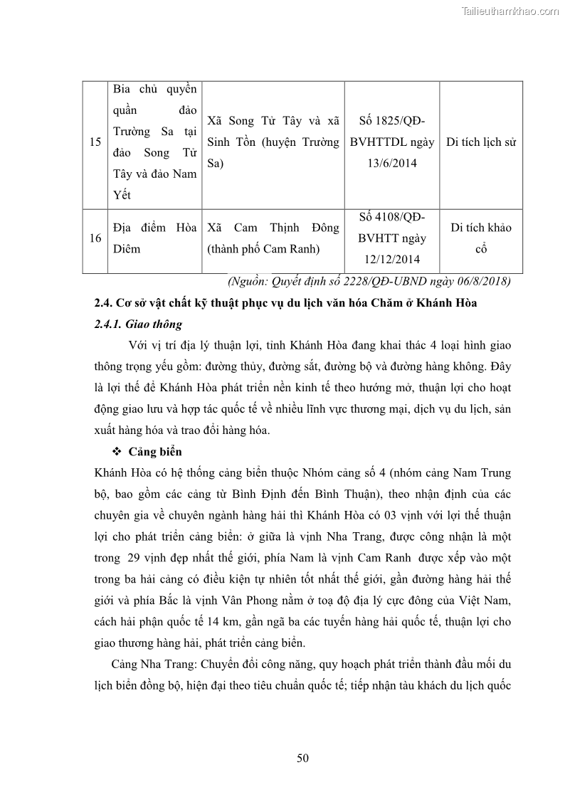 Luận văn thạc sĩ du lịch Nghiên cứu phát triển du lịch văn hóa Chăm ở Khánh Hòa - 5 Trang 60