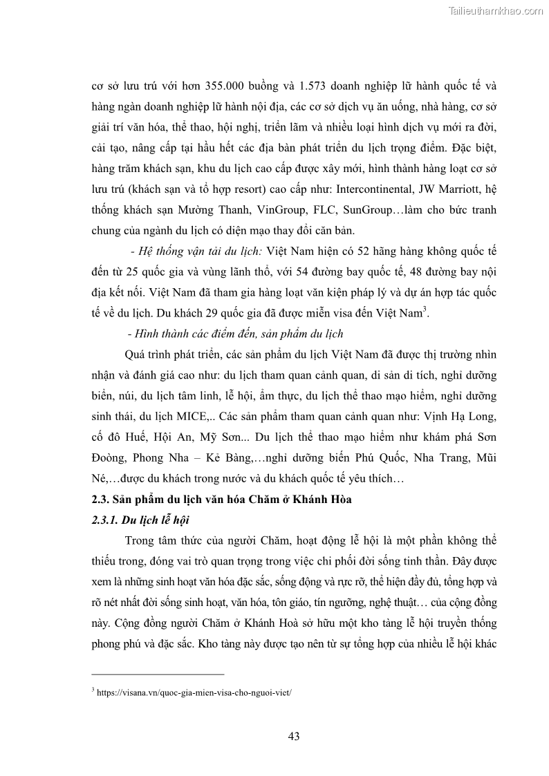 Luận văn thạc sĩ du lịch Nghiên cứu phát triển du lịch văn hóa Chăm ở Khánh Hòa - 5 Trang 53