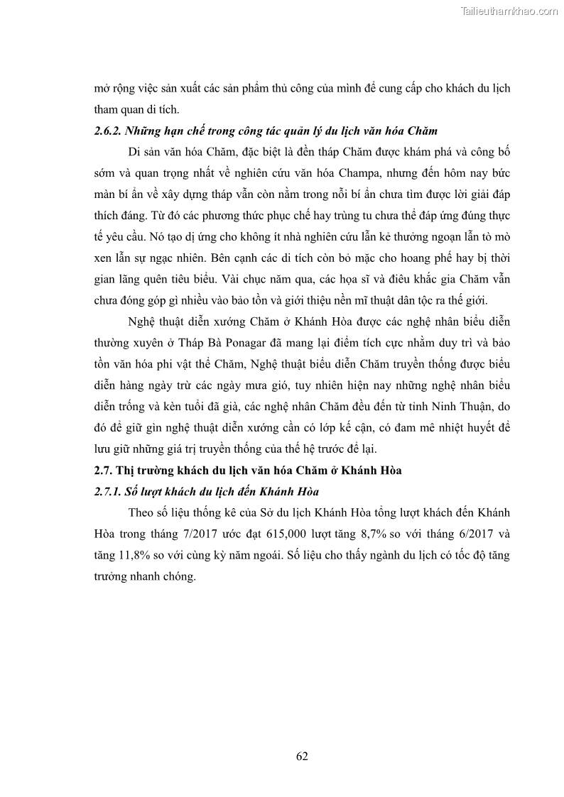 Luận văn thạc sĩ du lịch Nghiên cứu phát triển du lịch văn hóa Chăm ở Khánh Hòa - 6 Trang 72