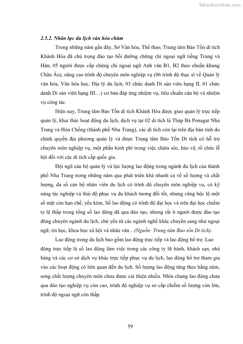 Luận văn thạc sĩ du lịch Nghiên cứu phát triển du lịch văn hóa Chăm ở Khánh Hòa - 6 Trang 69