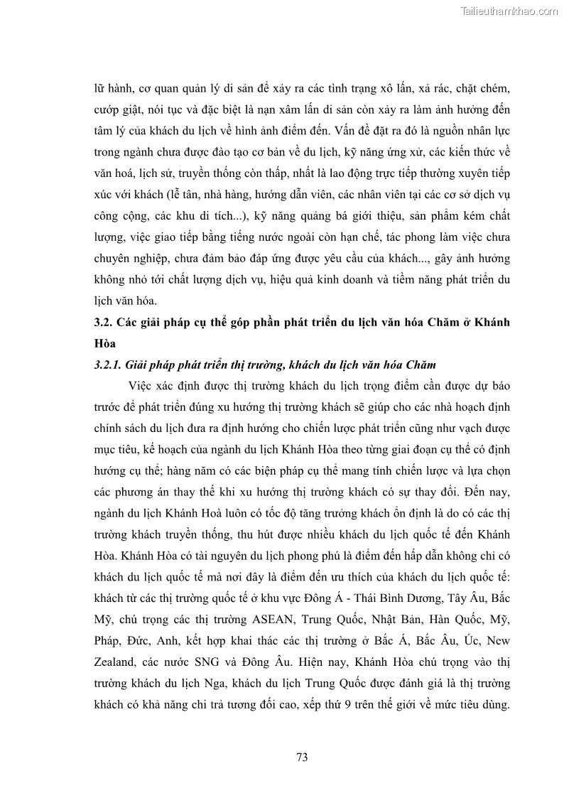 Luận văn thạc sĩ du lịch Nghiên cứu phát triển du lịch văn hóa Chăm ở Khánh Hòa - 7 Trang 83