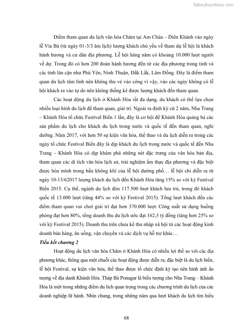 Luận văn thạc sĩ du lịch Nghiên cứu phát triển du lịch văn hóa Chăm ở Khánh Hòa - 7 Trang 78
