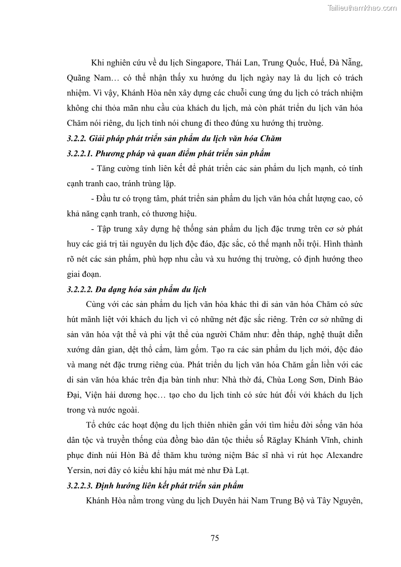 Luận văn thạc sĩ du lịch Nghiên cứu phát triển du lịch văn hóa Chăm ở Khánh Hòa - 8 Trang 85
