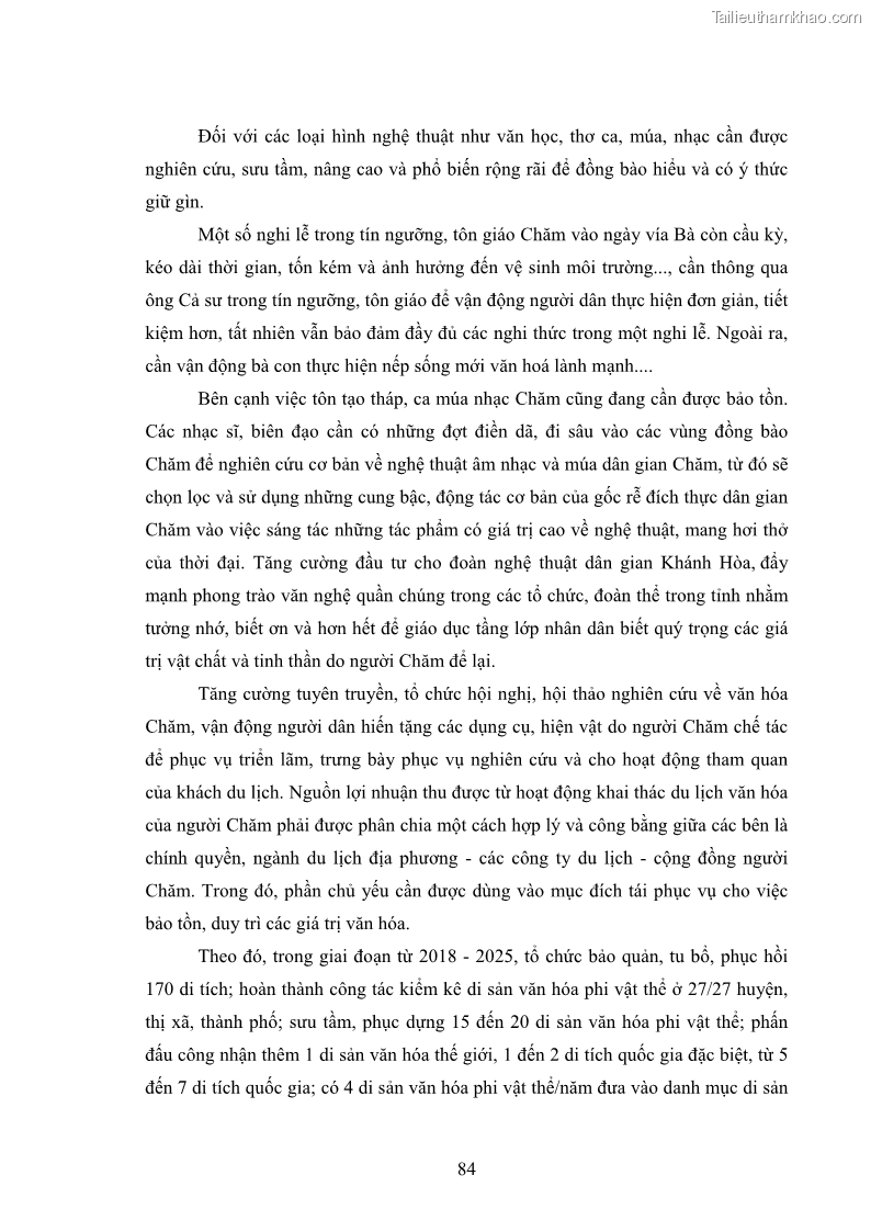 Luận văn thạc sĩ du lịch Nghiên cứu phát triển du lịch văn hóa Chăm ở Khánh Hòa - 8 Trang 94