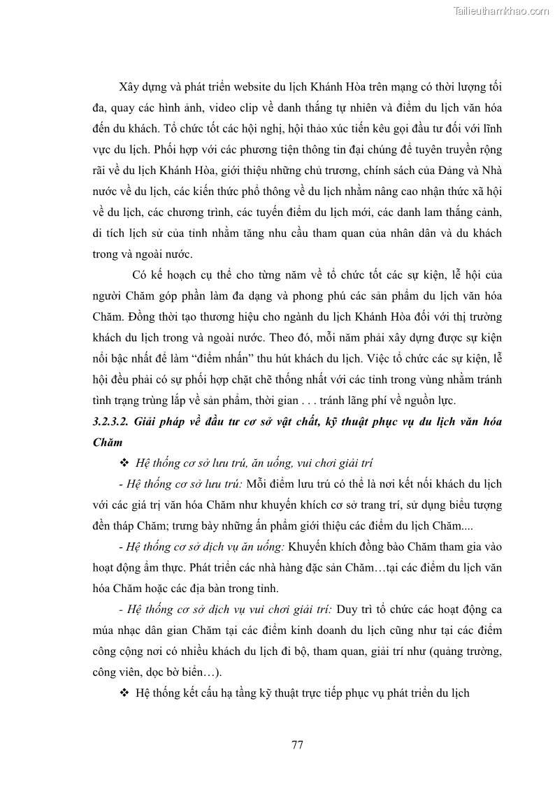 Luận văn thạc sĩ du lịch Nghiên cứu phát triển du lịch văn hóa Chăm ở Khánh Hòa - 8 Trang 87