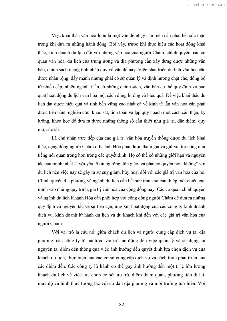 Luận văn thạc sĩ du lịch Nghiên cứu phát triển du lịch văn hóa Chăm ở Khánh Hòa - 8 Trang 92