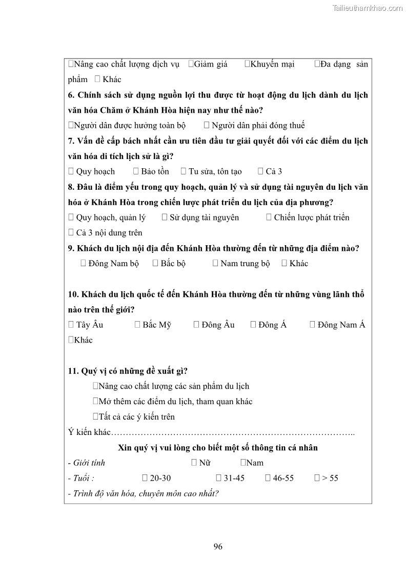 Luận văn thạc sĩ du lịch Nghiên cứu phát triển du lịch văn hóa Chăm ở Khánh Hòa - 9 Trang 106