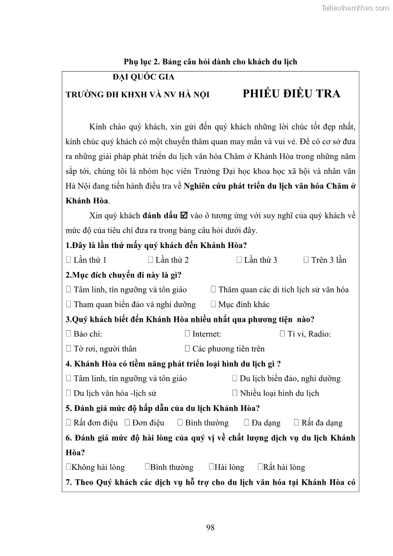 Luận văn thạc sĩ du lịch Nghiên cứu phát triển du lịch văn hóa Chăm ở Khánh Hòa - 9 Trang 108