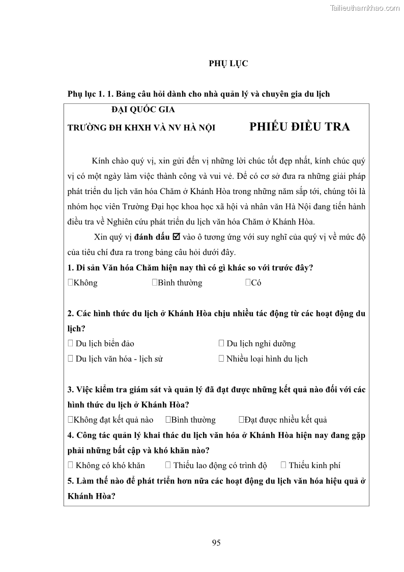 Luận văn thạc sĩ du lịch Nghiên cứu phát triển du lịch văn hóa Chăm ở Khánh Hòa - 9 Trang 105